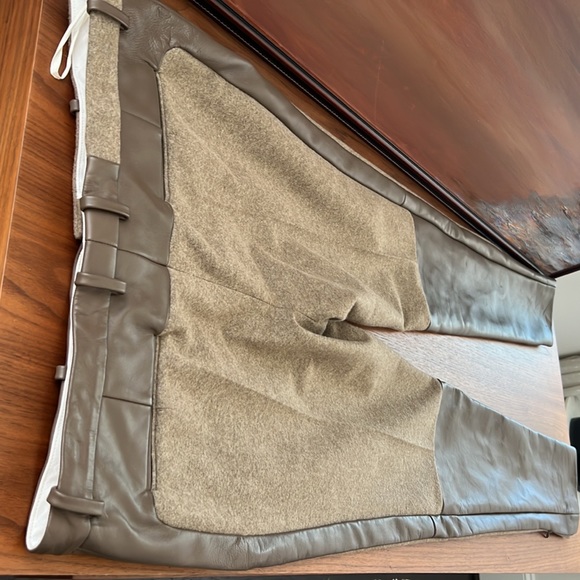 NWT Celine Wool & Leather Two Toned Pheobe Philo Mid Rise Pants Size 42 US 10 - Picture 10 of 12